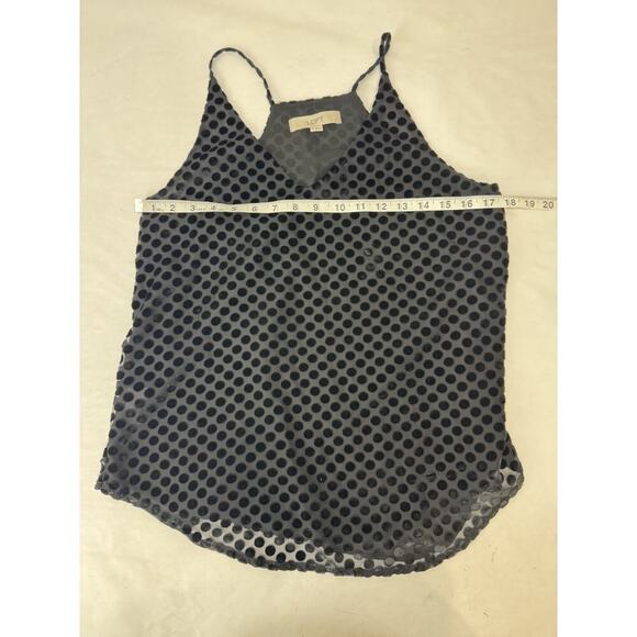 Ann Taylor Loft Velvet Polka Dot Top Sheer Lined Tank Top Formal Women's Size XS - Picture 6 of 10